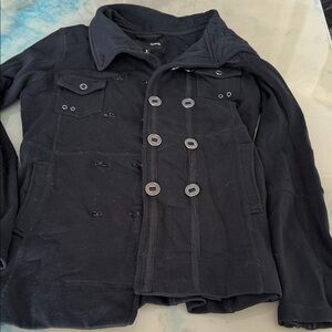 Hurley Black Double-Breasted Pea Coat